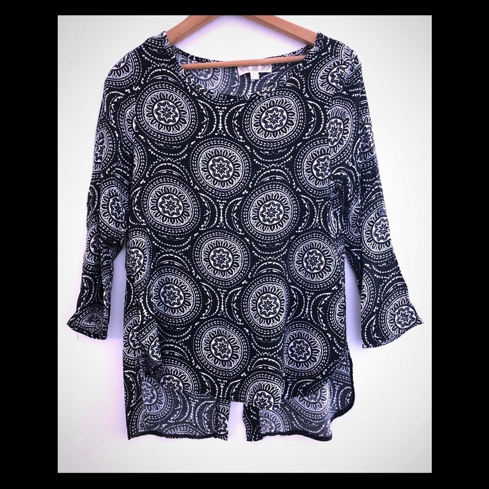 Split Back Bell Sleeve Blouse